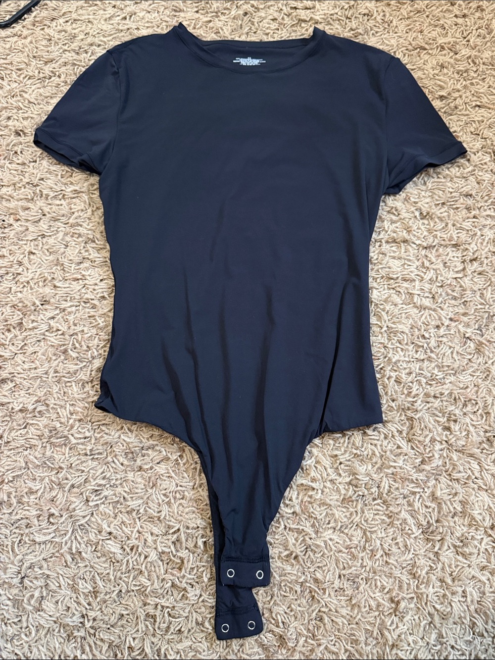 Amazon Black Short Sleeve Snap-Closure Bodysuit